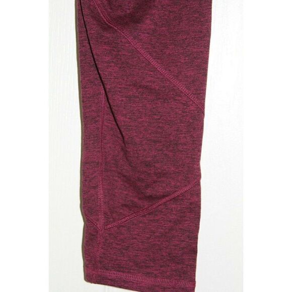 Champion C9 Leggings Athletic Cropped Cut Out Burgundy Purple Pocket Girls Small - Picture 4 of 5